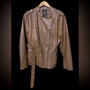 NYC Dollhouse Outerwear 2XL Brown Faux Leather Jacket Steampunk Costume Cosplay